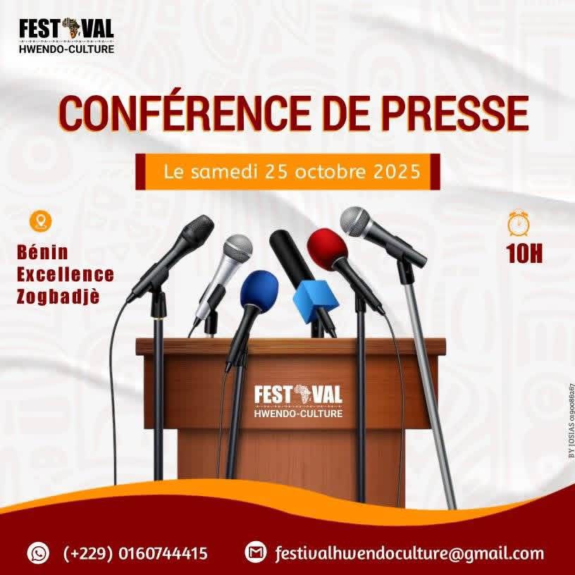 Le Comité d’Organisation du Festival HWENDO-CULTURE a le plaisir d’annoncer la tenue de la conférence de presse officielle du festival.